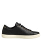 Black Leather Sacred Heart Sneakers Shoes