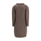 Semi-long Sweater with a front hook-and-eye closure