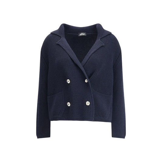 Blue Merino Wool Cardigan