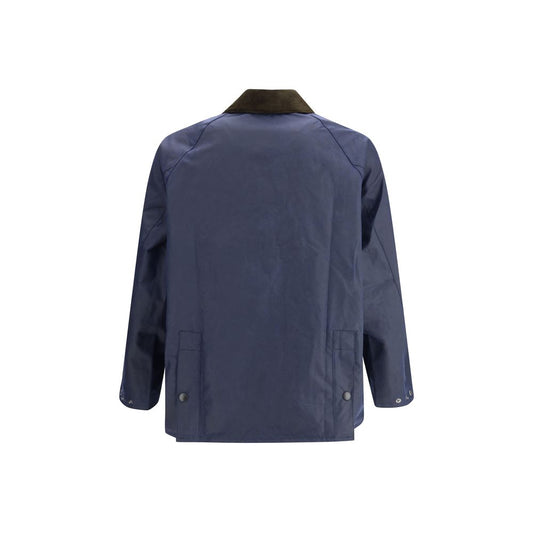 Waxed Jacket with a corded velvet collar