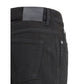 Black Cotton Straight-Leg Jeans
