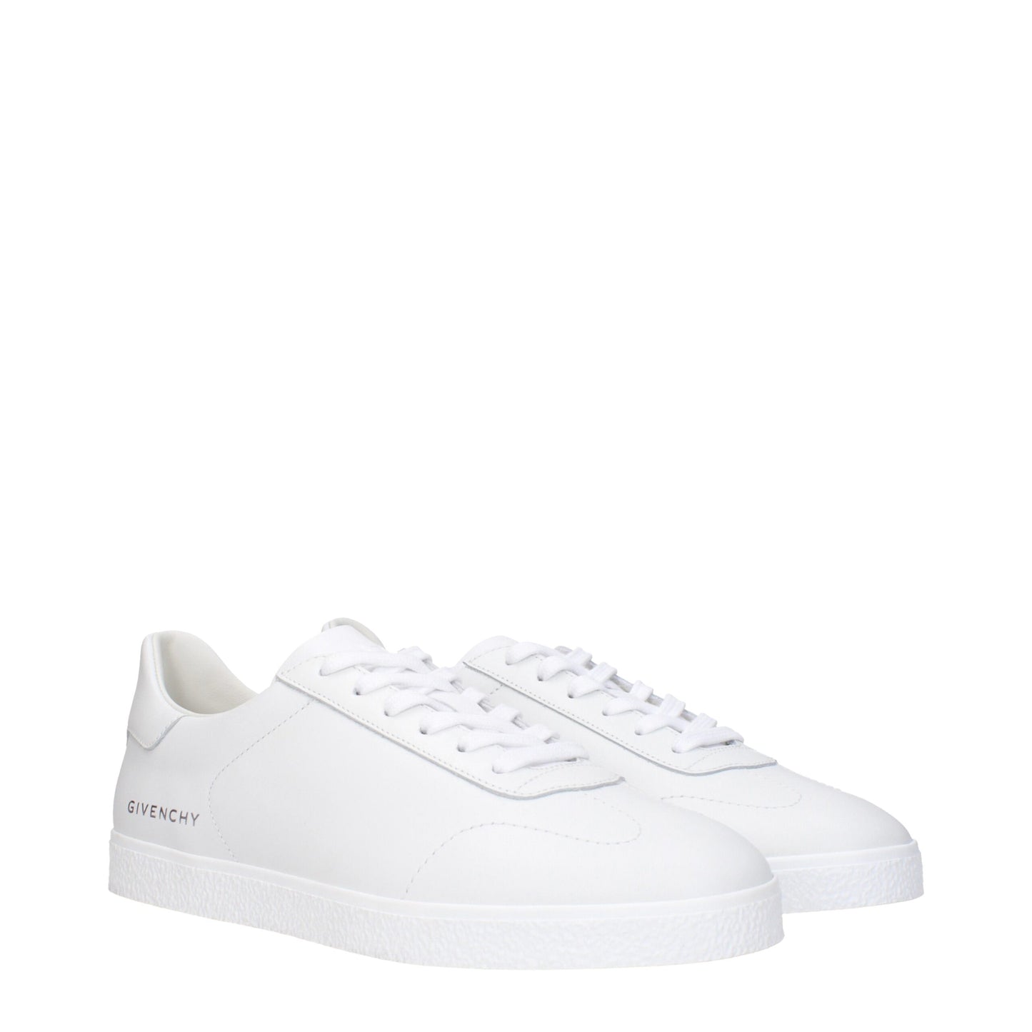 White Leather Low Top Sneakers
