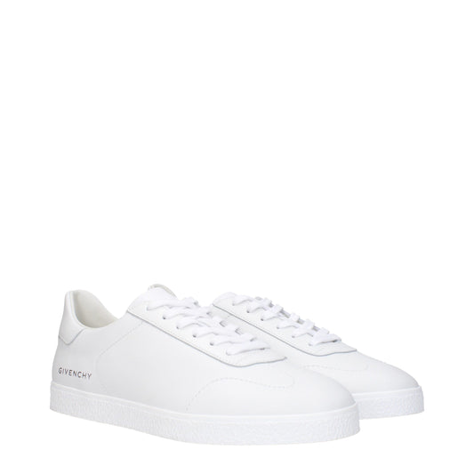 White Leather Low Top Sneakers