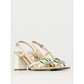 Blue Patent Leather Stiletto Heels Sandal