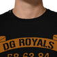 Black DG Royals Cotton Crew Neck Men T-shirt