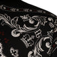 Black Bandana Print Crown Logo Cotton Hoodie Sweater