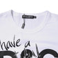 White Graphic Print Cotton Crew Neck T-shirt