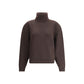 Brown Lamb Leather Sweatshirt