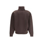 Brown Lamb Leather Sweatshirt