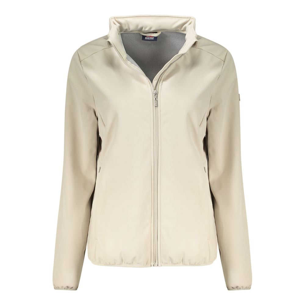 Beige Polyester Jackets & Coat