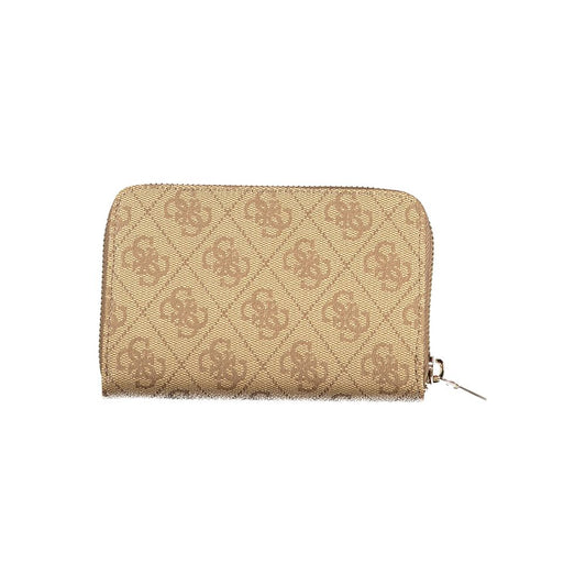 Beige Polyurethane Women Wallet