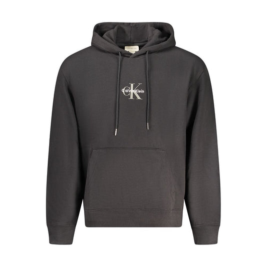 Black Cotton Men Sweater Hoodie