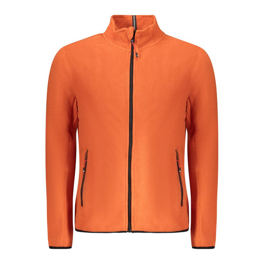 Orange Polyester Men Sweater
