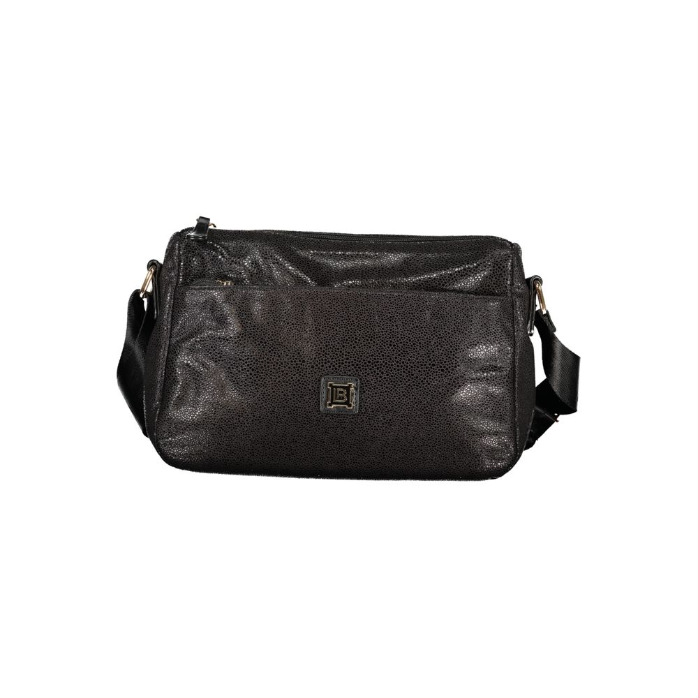 Black Polyester Women Handbag