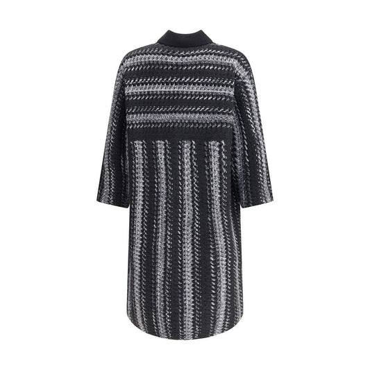 Black Fleece Wool Coat