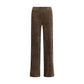 Brown Cotton Casual Pants