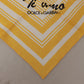 Yellow White Silk Striped Square Wrap Scarf