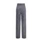 Gray Fleece Wool Casual Pants