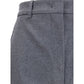 Gray Fleece Wool Casual Pants