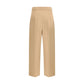 Beige Fleece Wool Casual Pants