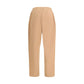 Beige Cotton Casual Pants