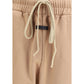 Beige Cotton Casual Pants