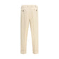 Beige Cotton Casual Pants