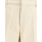 Beige Cotton Casual Pants
