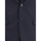 Blue Fleece Wool Two-Piece Suit