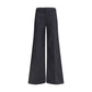Black Polyester Flared Pants