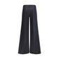Black Polyester Flared Pants
