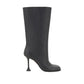 Black Calfskin High Heel Boots