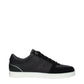 Black Leather Low Top Sneakers