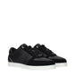 Black Leather Low Top Sneakers