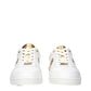 White Leather Low Top Sneakers