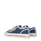 Blue Fabric Low Top Sneakers