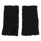 Black Virgin Wool Knitted Fingerless Men Gloves