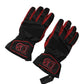 Black Red Nylon Wrist Length Mitten Gloves