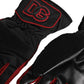 Black Red Nylon Wrist Length Mitten Gloves