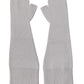 Gray Virgin Wool Knitted Fingerless Men Gloves