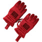 Red Viscose Motorcycle Biker Mitten Gloves
