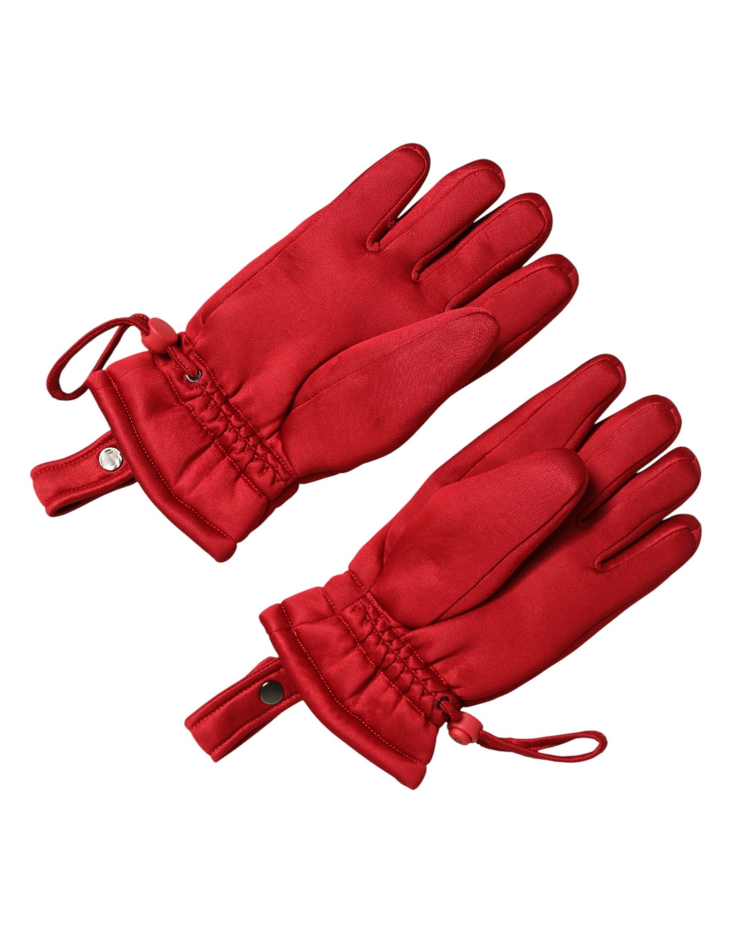 Red Viscose Motorcycle Biker Mitten Gloves