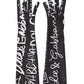 Black White DG Logo Elbow Length Mitten Gloves