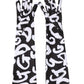 Black White DG Logo Elbow Length Mitten Gloves