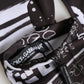 Black White DG Logo Elbow Length Mitten Gloves