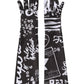 Black White DG Logo Elbow Length Mitten Gloves
