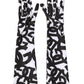 Black White DG Logo Elbow Length Mitten Gloves