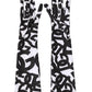 Black White DG Logo Elbow Length Mitten Gloves