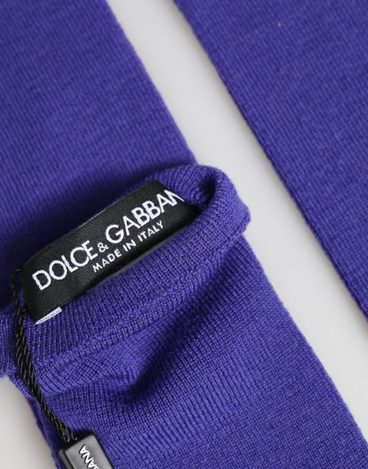 Violet Wool Fingerless Elbow Length Mitten Gloves