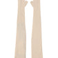 Beige Wool Fingerless Elbow Length Women Gloves